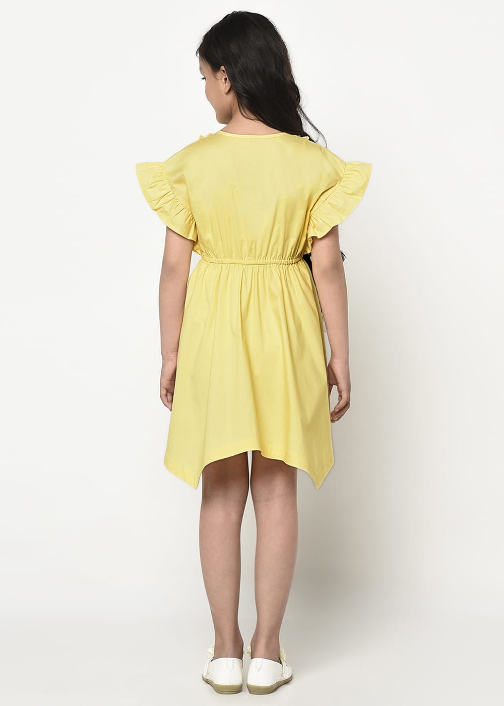 Blanc9 Yellow Handkerchief Hem Dress