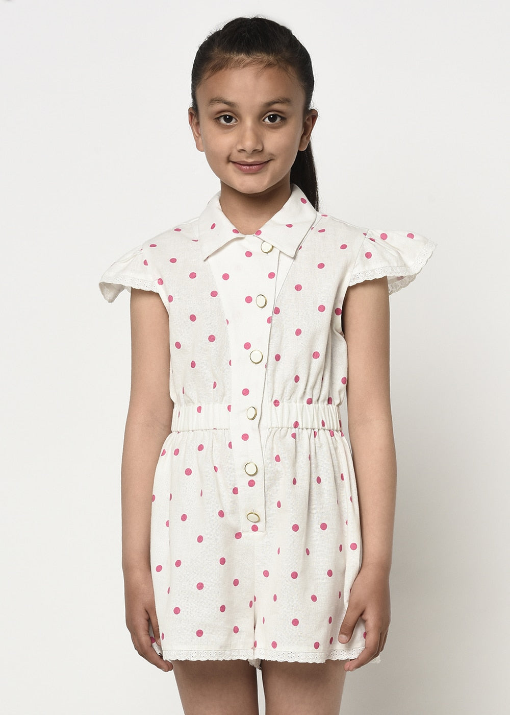 Pink & White Polka Dots Playsuit