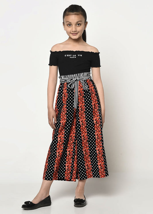 Floral Dots Striper Trouser
