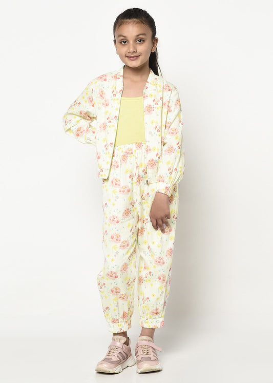 Floral Printed  Jacket-Jogger Set