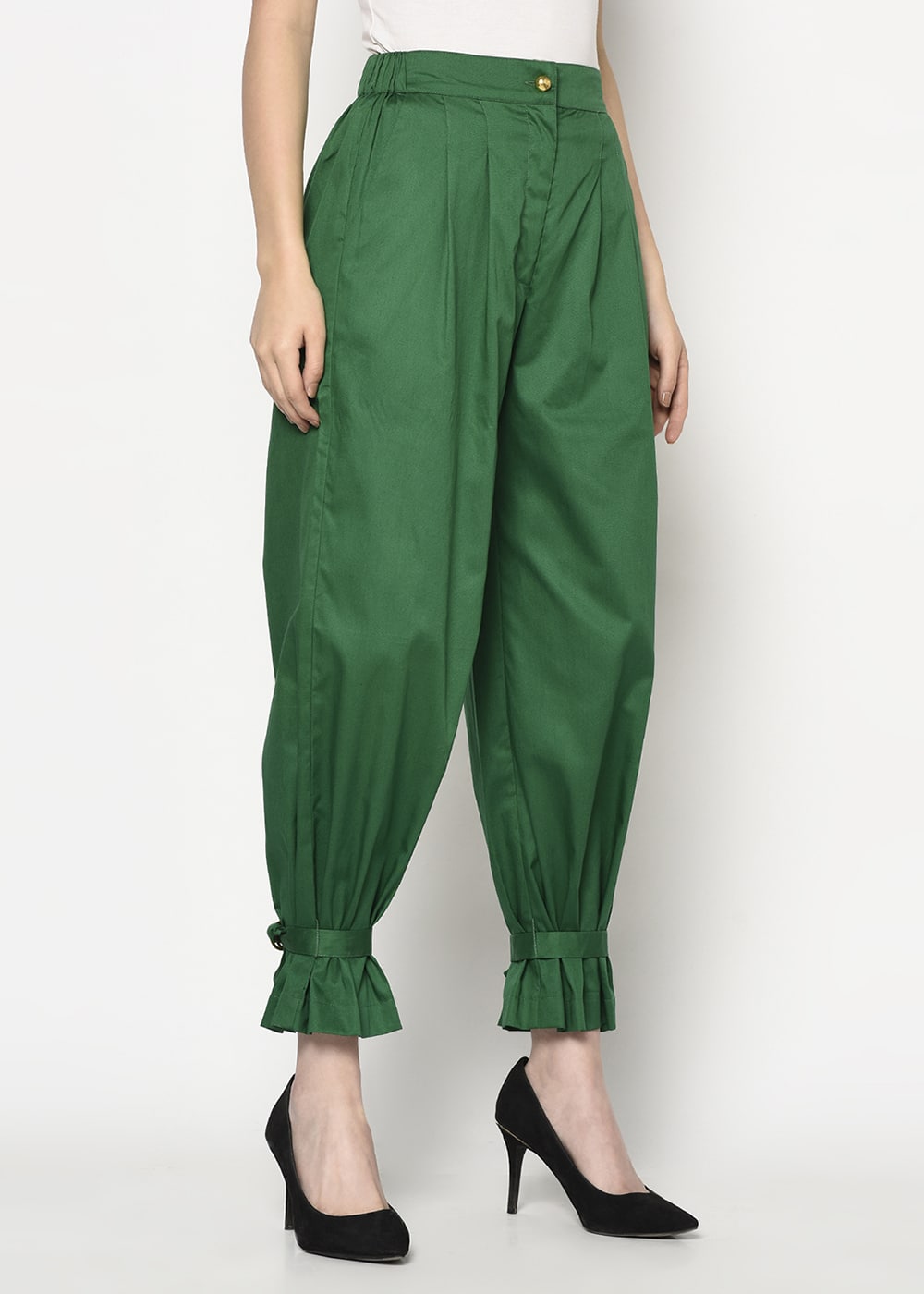 Green Trouser With D-Ring Tie