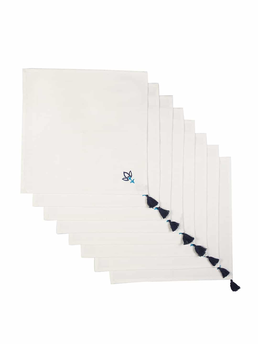 Blanc9 Set of 6 & 8 Blue Lotus Table Napkin