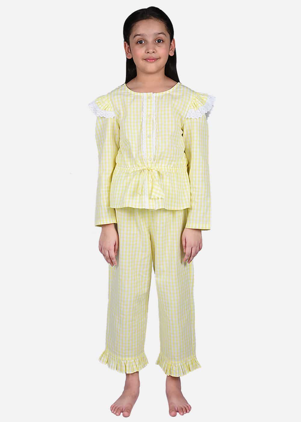 Blanc9 Yellow Shoulder Frill Nightwear