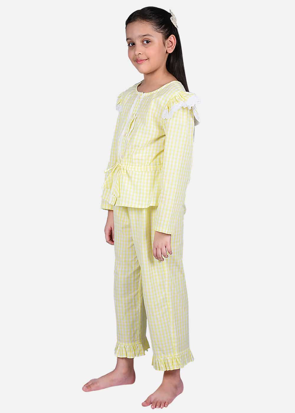 Yellow Shoulder Frill Nightwear
