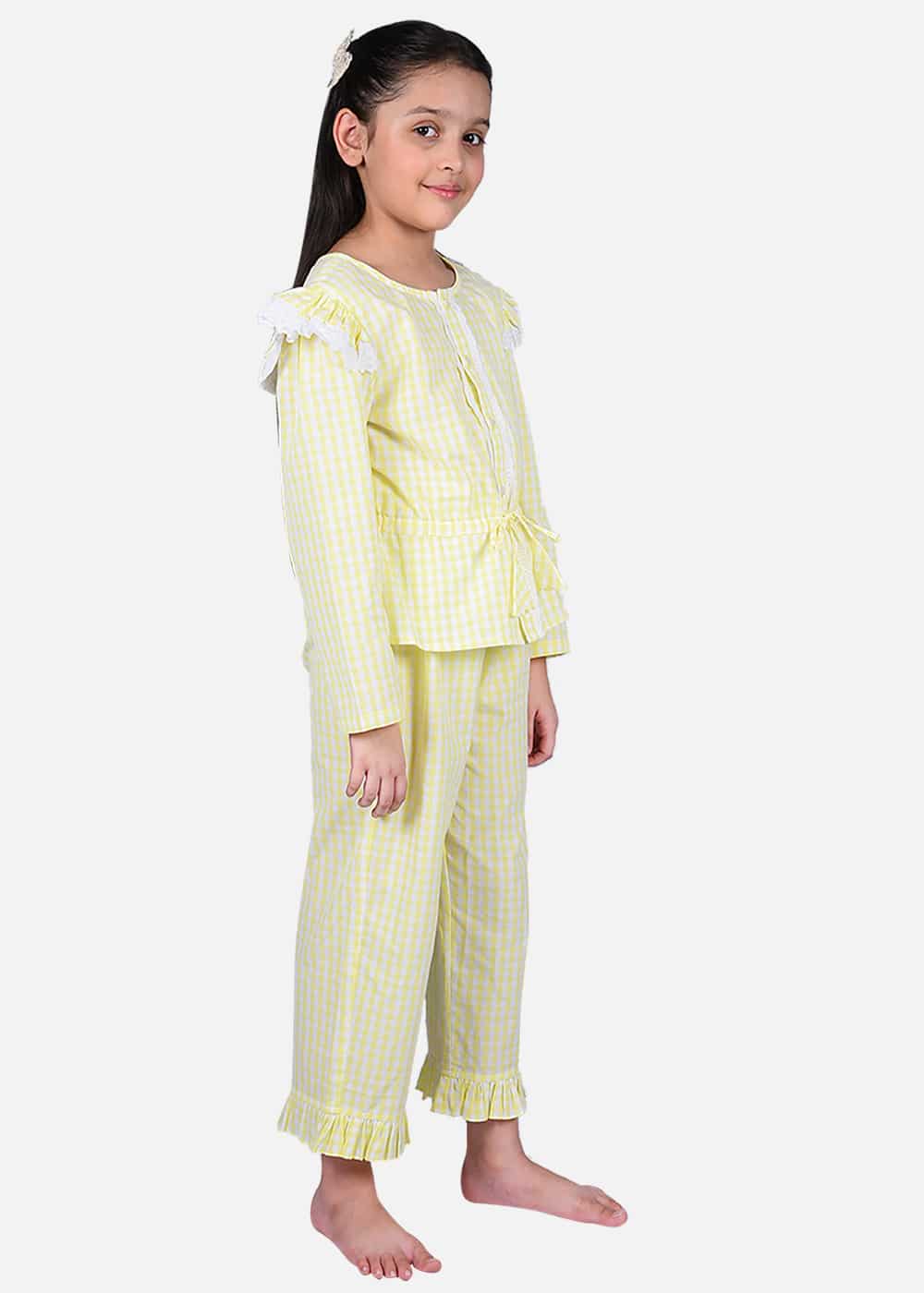Yellow Shoulder Frill Nightwear