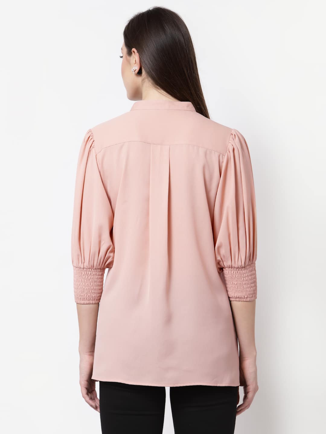 Blanc9 Peach Pintucks Tunic