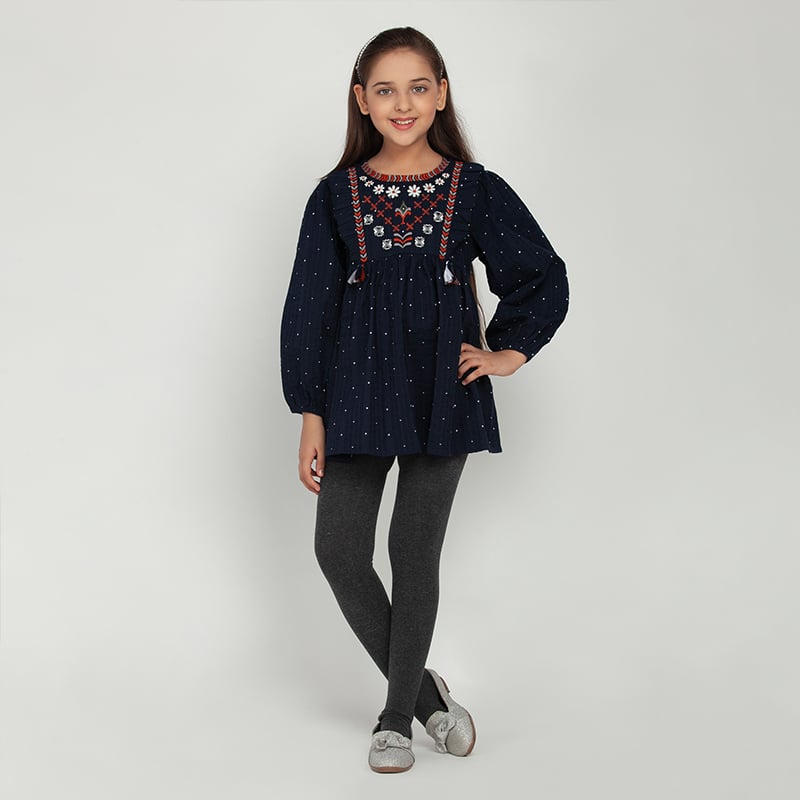 Blanc9 Blue Embroidered Tunic