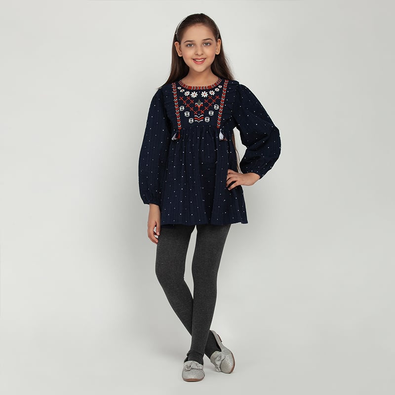 Blue Embroidered Tunic
