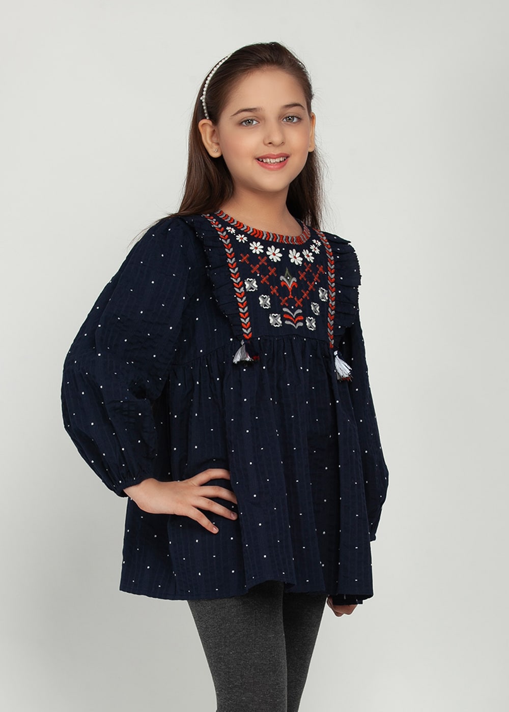 Blanc9 Blue Embroidered Tunic