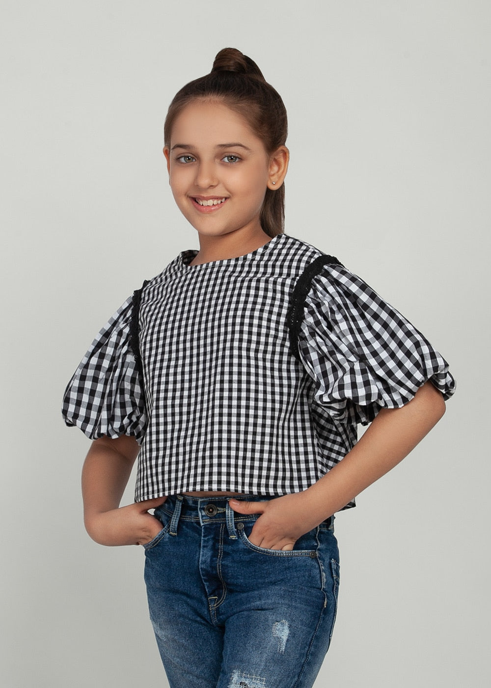 Black Checkered Top