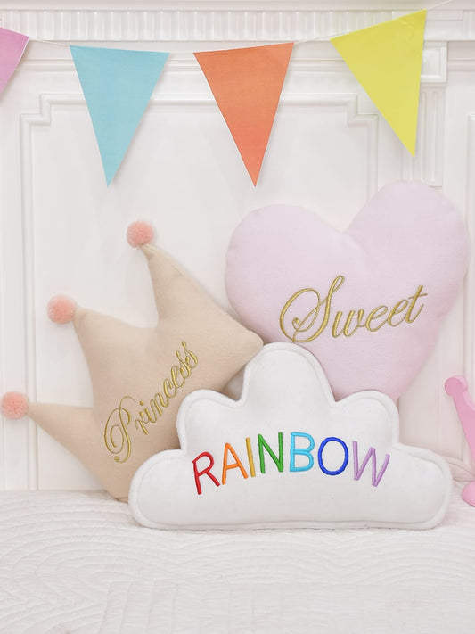 Dreamy Rainbow Heart 30X30cm Crown 30X25cm Cloud 25X40cm Kids Cushion set
